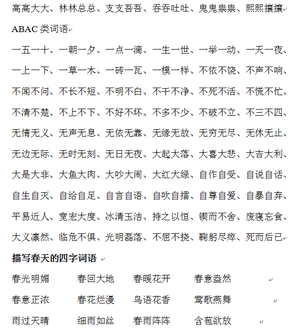 四字成语大全6000个简单更有内涵的有哪些（40类四字词语大全建议家长收藏）